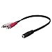 C&E 6 Inch 3.5mm Female to 2 RCA Male Stereo Audio Y Cable, Nickel Plated Adapter Compatible for TV,Smartphones, MP3, Tablets, Speakers,Home Theater