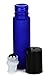 Vivaplex, 24, Frosted, Cobalt Blue, 10 ml Glass Roll-on Bottles with Stainless Steel Roller Balls. 3 - 3 ml Droppers included