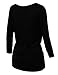 Match Women's 3/4 Sleeve Drape Top with Side Shirring (140 Black,XX-Large)