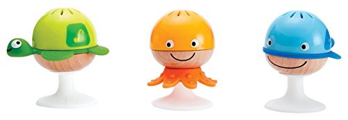 Hape Stay-Put Baby Animal Toy Rattles, Multi, 5'' x 2''