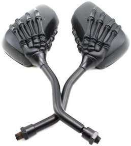 Autek Motorcycle Rear Side View Mirrors For Harley Kawasaki Suzuki 10mm/8mm (Black)