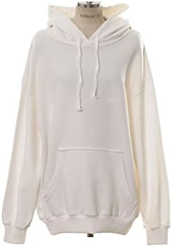 MAGZERO Womens Vintage Day pullover Hoodie (One Size Fit (S-M), White)