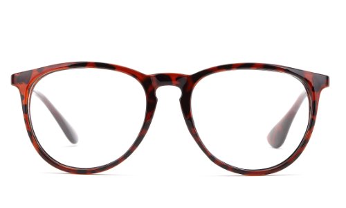 IG Unisex Over Sized Round Metal Frame High Fashion Clear Lens Glasses in Tortoise/Gold