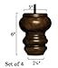 Osborne Replacement Furniture and Sofa Feet (Set of Four), Colonial Traditional Style Wooden Bun Feet, Quality Authentic Rubberwood with Beautiful Walnut Finish, Ready to Install with Bolts Attached