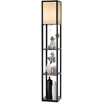 Costzon Three-Drawer Shelf Floor Lamp w/3 Storage Shelves ...