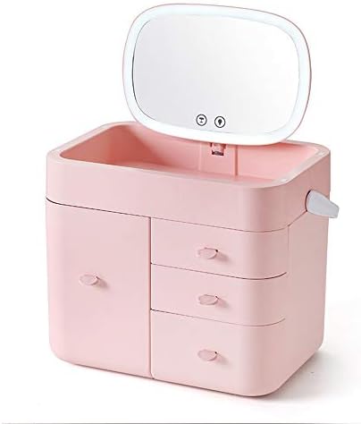 メイクボックスオーガナイザーメイクオーガナイザー化粧品収納ボックスledミラー付き多層収納シンプルなスタイル