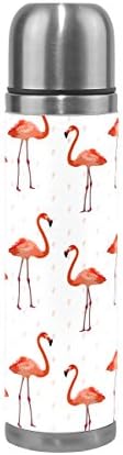 Vacuum Insulated Water Bottle Double Wall Stainless Steel Leak Proof Wide Mouth with Novelty Graphic Flamingos Decorative Pattern Compact Bottle Beverage Bottle