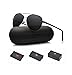 LUENX Men Women Aviator Sunglasses Polarized Shades Flexible Spring Hinge with Accessories - Black Lens 60MM