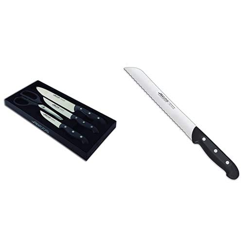 Arcos-Juego-de-cuchillos-Maitre-Cuchillo-Panero-Acero-Inoxidable-Negro-210-mm