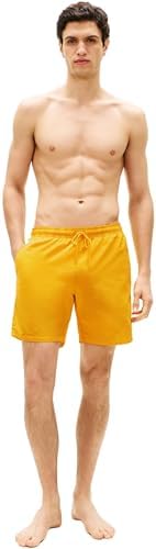 Herren Badeshorts Long Drawstring mit Logo, Gelb (Sunshower), M
