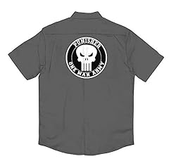 Marvel Men's Punisher One Man Army Button Up Work