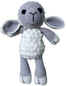 Buyer Bazaar New Hand made crochet toy sheep, soft toy, Crochet toys, grey & white, for kids.