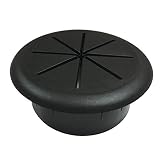 HYCC 2" (50mm)Flexible Desk Grommet - Color: Black - 5 Pack