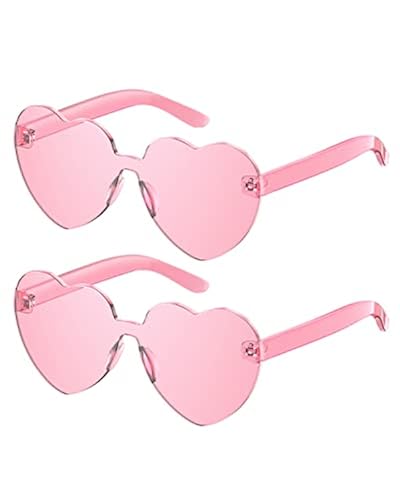 Gaiatop Heart Sunglasses for Women Candy Color Transparent Rimless