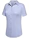 FPT Womens Short Sleeve Collar Button Down Shirt