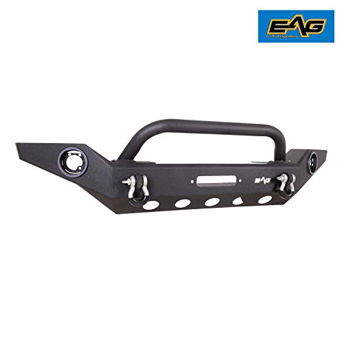 EAG Full Width Front Bumper with Fog Light Hole and Winch Plate Fit for 2020 2021 2022 Gladiator