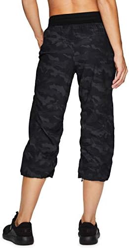 RBX Active Women's Fashion Lightweight Stretch Woven Body Skimming Drawstring Capri Pant 2 RBX Active Women's Fashion Lightweight Stretch Woven Body Skimming Drawstring Capri Pant