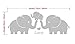 MAFENT Three Cute Elephant Family Wall Decal with Love Hearts Quote Art Baby or Nursery Wall Decor Bedroom Decoration (Grey, Small)