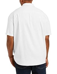 Camisa de algodón de lino de manga corta grande y alta para hombre   Essentials ajustada por DXL