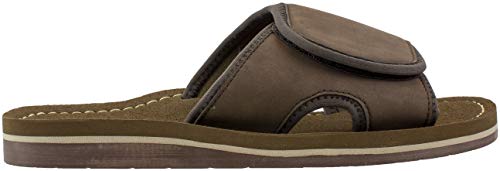 Panama Jack Mens Sandal,Premium Slide Sandal with Adjustable Strap,Arch Support,Brown Dark,Men's Size 10 to 11