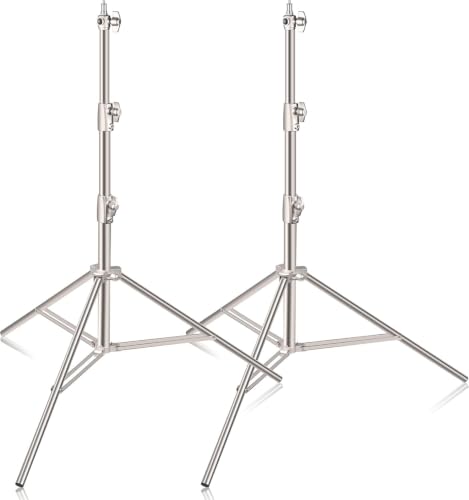 EMART 2 Stück Light Stand Kit, 2,8M Edelstahl Lichtstativ