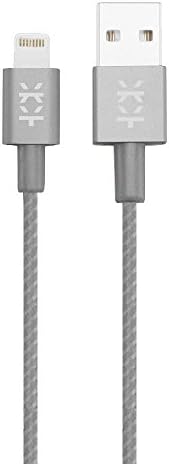 Super Long 10ft 8-pin Lightning to USB Textile Braided Cable by Mixberry - Apple MFi Certified - Best Charging Cable for iPhone 5/6/7, iPad, and more - Space Gray