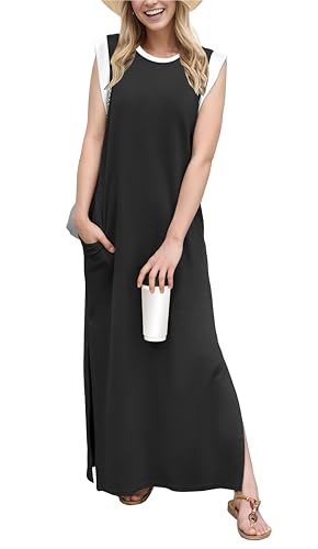 GRECERELLE Womens Summer Crew Neck Casual Loose