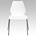 Flash Furniture Hercules Series Modern Plastic Stacking Event/Waiting Room Chairs, Ergonomic Lobby Chairs with Contoured Seats, Set of 5, White/Silver