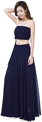 Sissily Women Summer Chiffon High Waist Pleated Big Hem Full/Ankle Length Beach Maxi Skirt(6XL/Navy Blue)