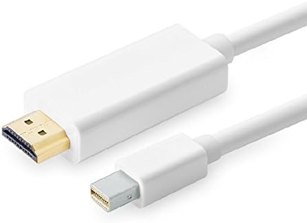 LaoDa Mini DisplayPort to HDMI Adapter Cable with 4K support for DisplayPort enabled systems to connect to HDMI - 6 feet - White