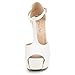 DREAM PAIRS JESSICA-P Women's Evening High Heels Peep Toe Ankle T-Strap Platform Casual Pumps Sandals WHITE PU-SZ-5.5