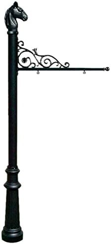 Amazon Com Qualarc Repst 801 Bl Prestige Powder Coated Aluminum Real Estate Business And Yard Sign Horse Head Finial Fluted Base In Black Ships In 2 Boxes Garden Outdoor
