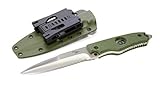 Hoffner Hand Spear Tactical Fixed Blade Knife - 4-7/8 Inch Half-Serrated Blade, Full Tang 440C Spear Point, G10 Grip, MOLLE Compatible Kydex Sheath