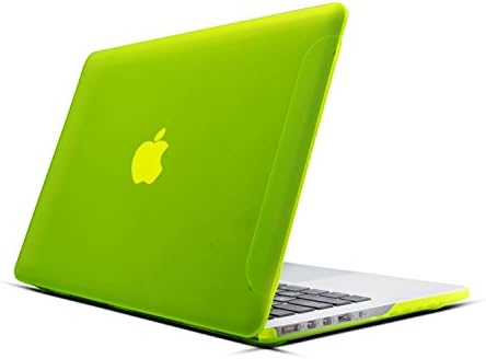 UNgHii Ultra Slim Matte Rubberized Snap On Hard Case for MacBook Air (Pro 15" with Retina, Fluorescent Green)
