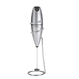 BonJour Coffee Stainless Steel Hand-Held Battery-Operated Beverage Whisk / Milk Frother, Silver