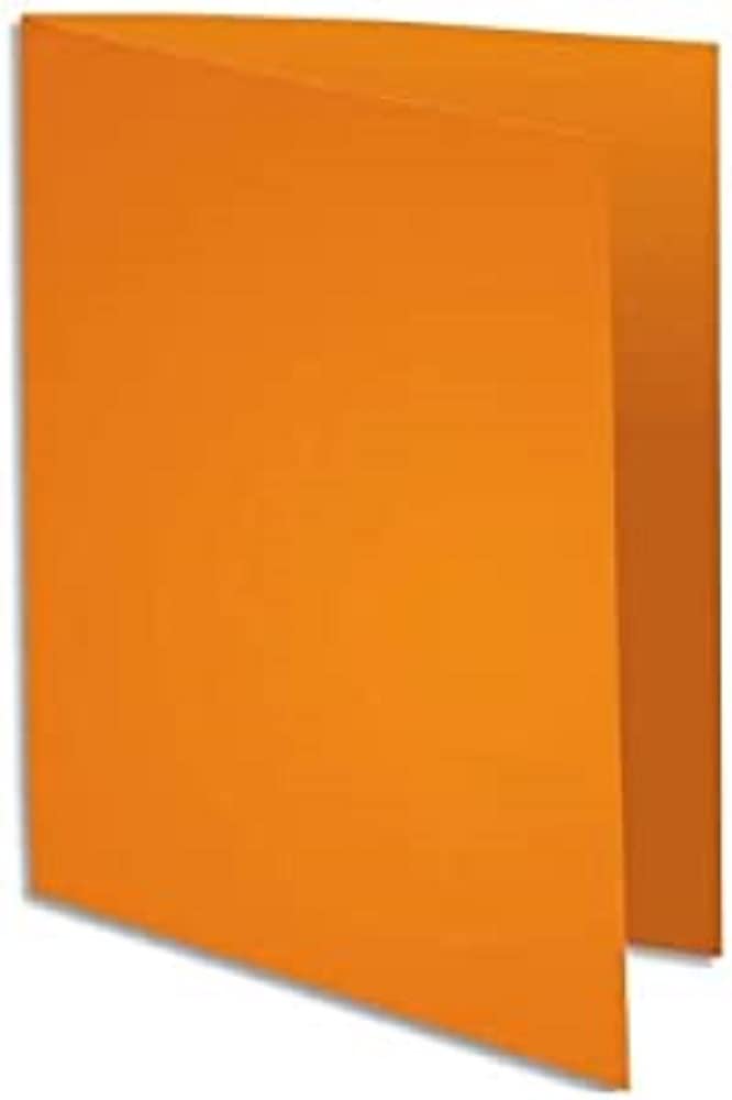 Exacompta - Ref 330007E - Super Pastel Square Cut Folders - 24 x 32cm in Size, Suitable for Storing & Holding A4 Documents, 210gsm Card - Orange (Pack of 100)