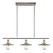 Light Society Avenue 3-Light Kitchen Island Pendant, Brushed Nickel, Vintage Modern Industrial Chandelier (LS-C174)