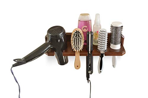 Teslyar Wall Mount Hair Dryer Hanging Rack Organizer Bathroom Hair Care Styling Tool Organizer Storage Flat Irons Curling Wands Hair Straighteners Hardware Included - Thumbnail 4