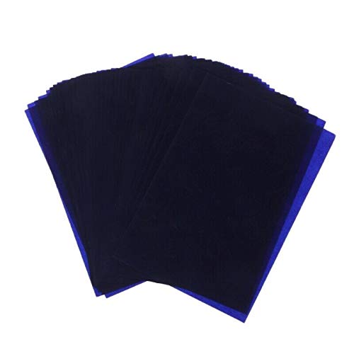 BE-TOOL Carbon Paper 100PCS A5 Copy Carbon Paper Repeatedly Use Blue Carbon Paper for Wood, Paper, Canvas (12.75CM*18.5CM)