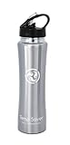 TEMP SAVER Stainless Steel Vacuum Insulated Wide Mouth Water Bottle with Straw Cap, 18 oz.
