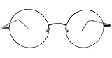 Agstum Retro Round Prescription ready Metal Eyeglass Frame Clear Lens (Small Size)