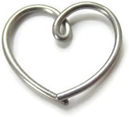 18Gauge Titanium Cartilage Daith Heart Earring Nickel Free for Sensitive Ear Single One