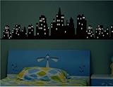 Glow-In-The-Dark City Image Design PVC Wall Decal Stickers (120 x 30 cm)