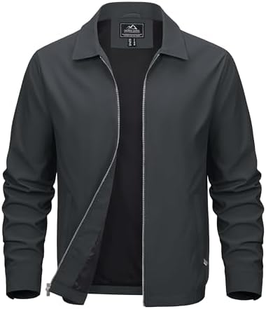 TLZC Men's Lightweight Bomber Jacket Windbreaker Slim Fit Active