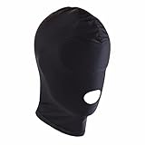 iiniim Unisex Bondage Hood Lingerie Headgear Mask Role Play Costume Open Mouth with Blindfold One Size