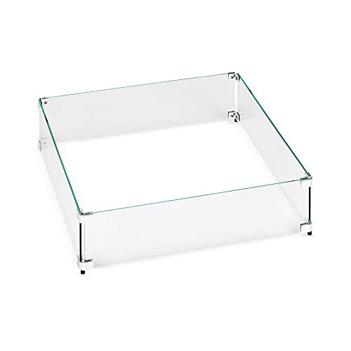 American Fireglass Tempered Glass Flame Guard for 30" Square Drop-in Fire Pit Pan