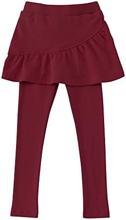 ARRIBADA Girls' Stretchy Cotton Soild Skirted Footless Tights Leggings Culotte Pantskirt