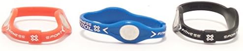 Power Bracelet Ion Type Multi Sports (3-PC Set) Power Bands Small/Medium Size Wristband Assorted Colors ~ 3 Each In Set Colors: Red/ Black/ Blue