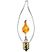 Sunlite 40104 Flame Tip, Halloween Incandescent Chandelier Flickering Light Bulb, Candelabra Base (E12) for Lamps, Fixtures, Decorations, Holidays, 12 Count (Pack of 1), Orange