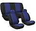 Motorup America 4pc Set Auto Seat Cover - Fits Select Vehicles Car Truck Van SUV - Blue & Black
